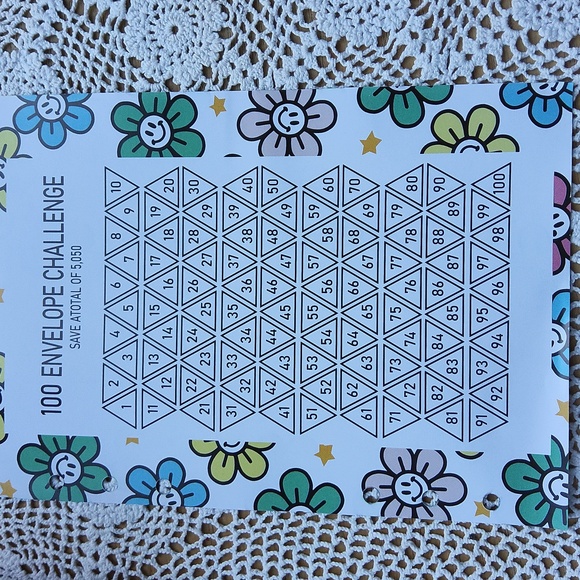 100 Envelope Saving Challenge Pink New - Picture 5 of 10